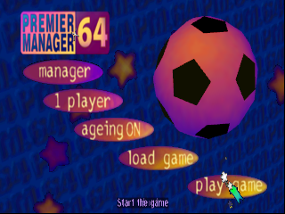 Premier Manager 64 (Europe) Title Screen